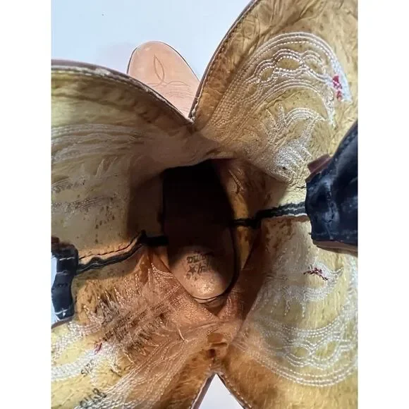 Tony Lama Boots Mens 8.5 B leather Cowboy Western - Picture 16 of 16